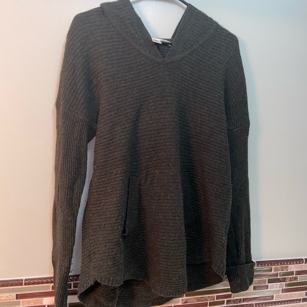 Max Studio Olive Green Hooded Sweater